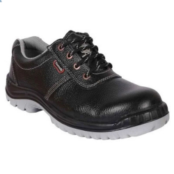 Hillson Panther Leather Steel Toe Black Work Safety Shoes, Size 06 UK/India