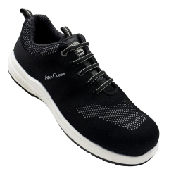 Allen Cooper Composite Toe Safety Shoes Low Ankle PU Sole UK 12 Size Black for Industrial Use, ACF 11740