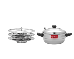 Lifelong Idli Cooker 3 Plate | 12 idlis | Stainless Steel Idli Cooker, Induction and Gas Stove Compatible Idli Maker