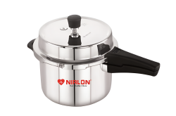 Nirlon Sandwich Bottom Induction Base Outer Lid Stainless Steel Pressure Cooker 5lt