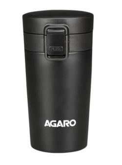 AGARO Elite Stainless Steel 300ML Travel Mug, Dual Insulation, 304 Grade Inner and Outer Stainless Steel Crafted, Leak and Rust Proof, Hot and Cold Upto 3hrs, (Black)