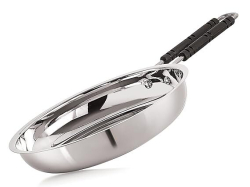 Nirlon Stainless Steel Sandwich Bottom Fry Pan 24cm