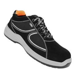 Allen Cooper AC-1582 Buff Suede Leather Non Metallic Composite Toe Safety Shoes Black Size 10 IND/UK