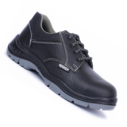 Coffer Safety M1157 Leather Black Steel Toe Men's Safety Shoes, Size 11UK/India