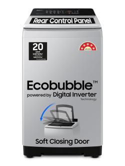 Samsung 7 kg, 5 Star, Eco Bubble Technology, Digital Inverter Motor, Soft Closing Door, Fully-Automatic Top Load Washing Machine (WA70BG4441YYTL, Lavender Gray)