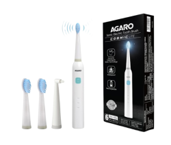 AGARO COSMIC Lite Sonic Electric Toothbrush For Adults With 6 Modes, 3 Brush Heads, 1 Interdental Head And Rechargeable With 3.5 Hours Charge Lasting Upto 25 Days, Power Toothbrush|White