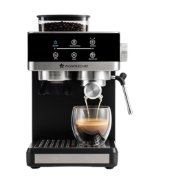 Wonderchef Regalia Espresso Bean-to-Cup Machine & Coffee Grinder, 20-bar Pressure, Cafe-style Espresso with Freshly Ground Beans, Hot & Cold Brews, 20 Grinding Options, Easy to Use, 2-Yr Warranty