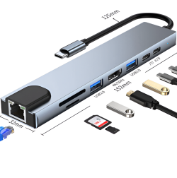 AUSHA  Extension Hub (8 in 1 USB C)