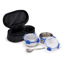 Mumma's Life Foodie Pouchy Box | 2 Pc Lunch Box Set | 350ml x 2 Containers