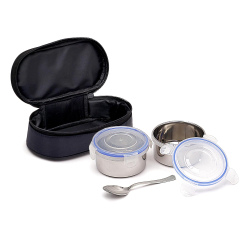 Mumma's Life Smiley Pouchy Box | 2 Pc Fun Lunch Box | 360ml Food Containers