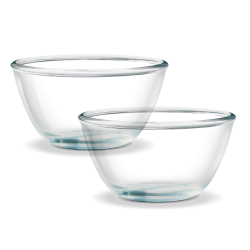 MILTON Mixing Bowl 500ML Set of 2 | Premium Toughened Glass | Microwave & Dishwasher Safe