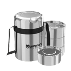 Mumma's Life Steelo Lunch Box 4 Pc Set | 3-Container Bento + Insulated Bag