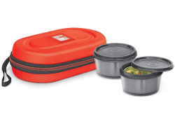 MILTON Nutri Lunch | Microwave Safe 2-Container with Steel Inner | Dishwasher Safe | Leak Proof | BPA Free