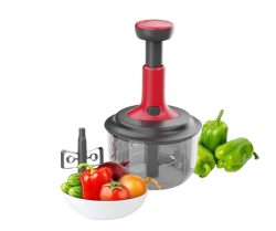 Lifelong Push Chopper 1600ml with Whisker | Versatile Multi-Purpose Vegetable, Onion, and Garlic Chopper, Ideal Manual Kitchen Cutter for Effortless Food Preparation