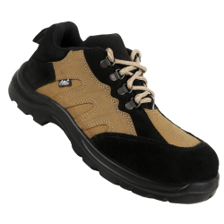 Allen Cooper AC-1561 Leather Non-Metallic Toe Black Work Safety Shoes, Size-07UK/India