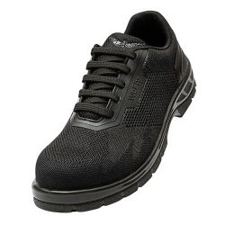 Hillson WF 01Hard Toe Safety Shoes PU Sole Low Ankle Black Breathable Flyknit Fabric, Size 10 UK/India
