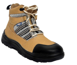 Allen Cooper Steel Toe Safety Shoes High Ankle Antistatic PU Sole Size 10 UK/India Beige, AC-9006