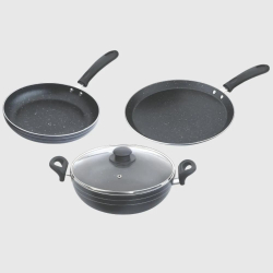 Skyline Nonstick Cookware Set – Kadhai, Frying Pan & Dosa Tawa - Durable & Versatile Cooking Combo