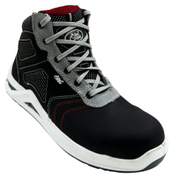 Allen Cooper Steel Toe Safety Shoes High Ankle PU Sole UK/India 07 Size Black, ACL-11692