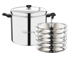 Lifelong Idli Cooker 6 Plate | 24 idlis | Stainless Steel Idli Cooker, Induction and Gas Stove Compatible idli maker (LLIDCKR06, Steel Silver)