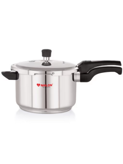 Nirlon Sandwich Bottom Outer Lid Stainless Steel Flat Lid Pressure Cooker 5lt