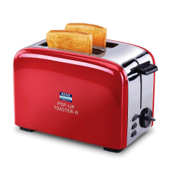 KENT Pop Up Toaster 850 Watts|2 Slice Automatic Pop Up|Cool Touch Body|7 Browning Modes|Reheat Function|Removable Bread Crumb Tray|Cord Storage Under Base|Red