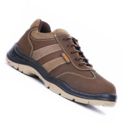 Coffer Safety M1118 Nubuck Leather Brown Steel Toe Men's Safety Shoes, Size 06UK/India