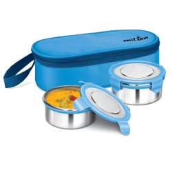 MILTON Express Meal | 2-Container Stainless Steel Lunch Box | BPA Free | Food Grade | Easy to Carry