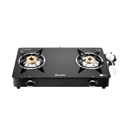 Junto Z Series 2 Burner Gas Stove , Glass Cooktop, Black