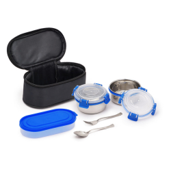 Mumma's Life Grin Pouchy Box | 3 Pc Bento-Style Set | 350ml Food Containers