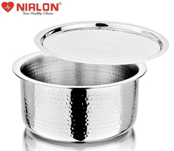 NIRLON Triply Hammered Stainless Steel Tope/Patila 22cm