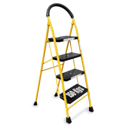 Pro Home Eco-Steel Ladder With Anti Skid Shoes 4 Step (Yellow)
