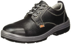 Allen Cooper Double Duty DD-7081 Safety Shoe, Classic Design, PVC Toe Cap, Black, Size 09 IND/UK