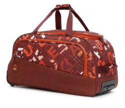 Grid Duffle Trolley Bag, 60.291 L trolley Duffel Bag - Grid 62 Dust Resistant Spacious Main Compartment Smooth 2 Wheels - Red - Large Capacity