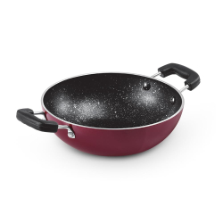 MILTON Granito Non-Induction Kadhai 16 CM | 4-Layer Granite Coating | PFOA Free | Metal Spoon Friendly