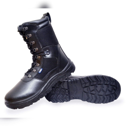 Allen Cooper Plain Toe Combat Boot High Ankle PU Sole Size 14 UK/India Black, AC-1096