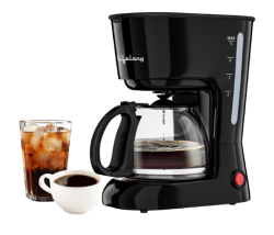 Lifelong Drip Coffee Maker for 5 Cups - Coffee Machine with Water Level Indicator, 750ml Borosilicate Carafe Glass Jar of 600W- Detachable Coffee Filter- Coffee Maker Machine for Home & Office (Black)