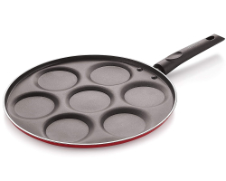 Nirlon Aluminium Non-Stick Gas Compatible Uttapum Pan- 7 Cavity