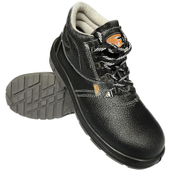 Allen Cooper Double Duty DD-7080 Safety Shoe, Mid Ankle Design,PU Sole, Black, Size 12 UK/India