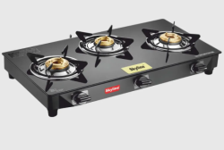 Skyline 3-Burner LPG Gas Stove with Premium Brass Burners & Stylish Design