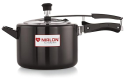 Nirlon Induction and Gas Compatible Classic Hard Anodised Inner Lid Pressure Cooker 5L