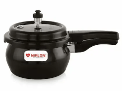 Nirlon Induction and Gas Compatible Handi Hard Anodised Outer Deep Lid Pressure Cooker 3L