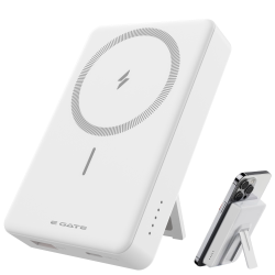 E GATE 117-BW Wirelesss Power Bank 10000mAh Fast Charging |Strong Magnetic Hold| QC+PD Fast Charger - 22.5W Wired & 15W Wireless powerbank for Android, iPhone 12 & Above | Inbuilt Stand |Made in India
