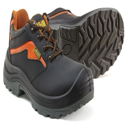 JAMA Safety Shoes JR022 with Water & Oil Resistant Leather Upper, 200J Steel Toe Cap, Size 06 UK/India