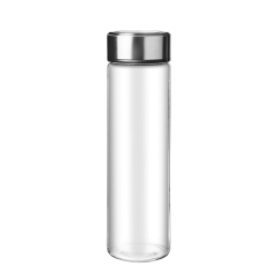 MILTON Borosilicate Crysta Glass Bottle 1000ML | 304 SS Steel Lid | Microwave Safe | Borosilicate Glass