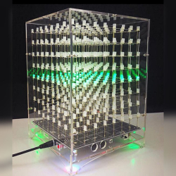 DIY 3D 8S Music Light Cube Kit 8x8x8 Music Spectrum LED Electronic DIY Kit