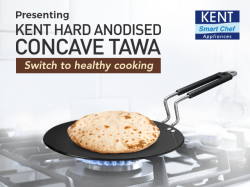 KENT Hard Anodised Roti Tawa -Durable, Non-Toxic & Cool-Touch Handle 25cm