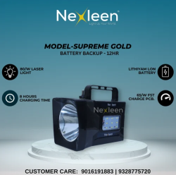 Nexleen SUPREME GOLD 80W Torch - 1.7KM Beam, 7000mAh Battery
