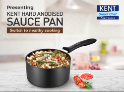 KENT Hard Anodised Sauce Pan - Non-Toxic, Durable & Cool-Touch Handle - 2L