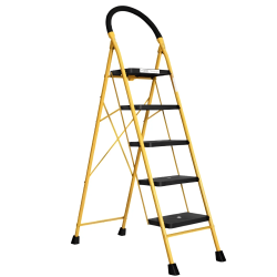 Pro Home Eco-Steel Ladder With Anti Skid Shoes 5 Step (Yellow)